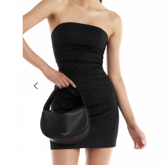 Nakedvice Neva Black Monogrammed Strapless Mini Tube Dress size XS - Picture 2 of 10